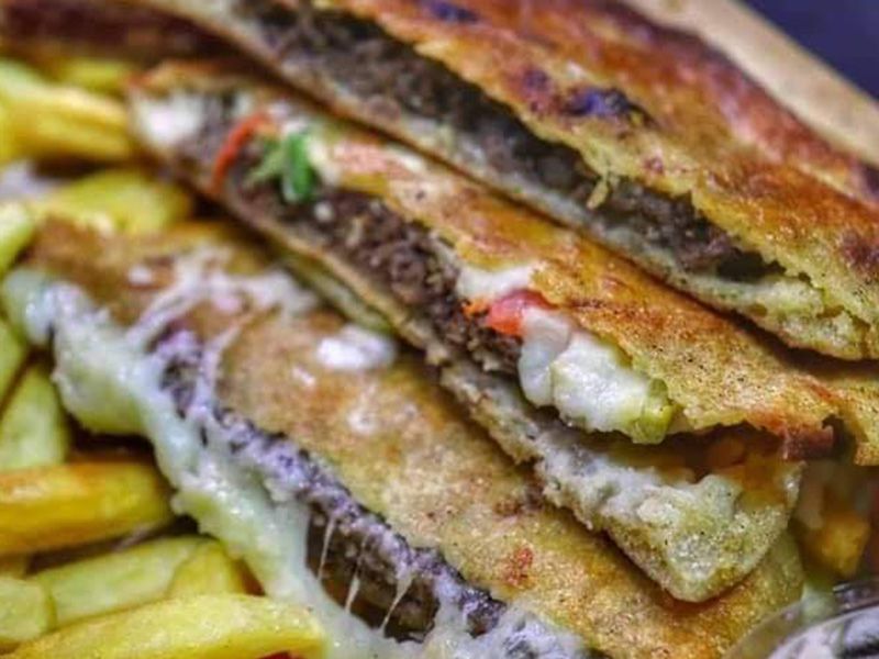 Hawawshi With Cheddar Cheese