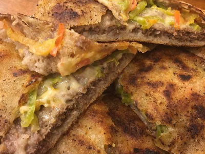 Meat Hawawshi With Mix Cheese Loaf