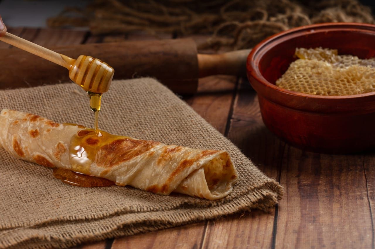 Chabati Labneh And Honey Sandwich