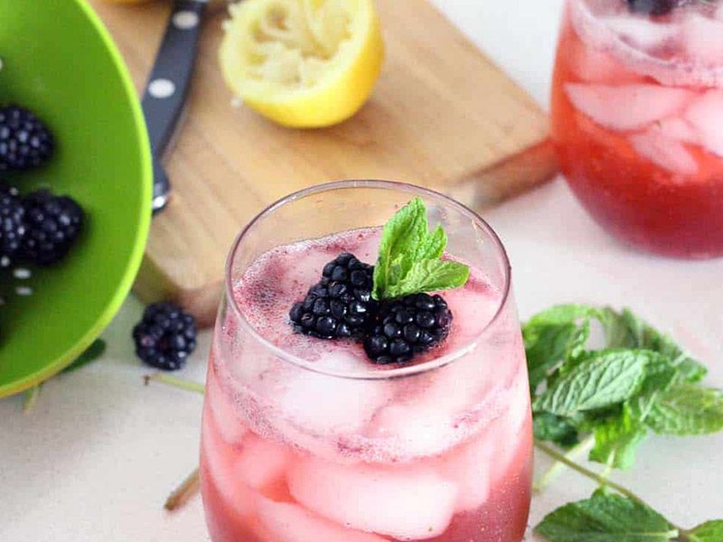 Honey Blackberry Mint Cocktail