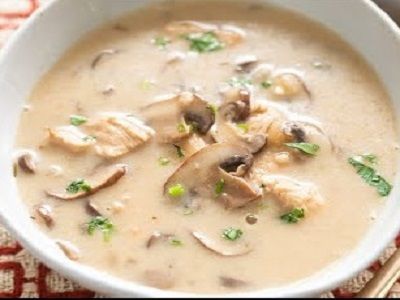 Cream And Mushroom Of Chicken Soup
