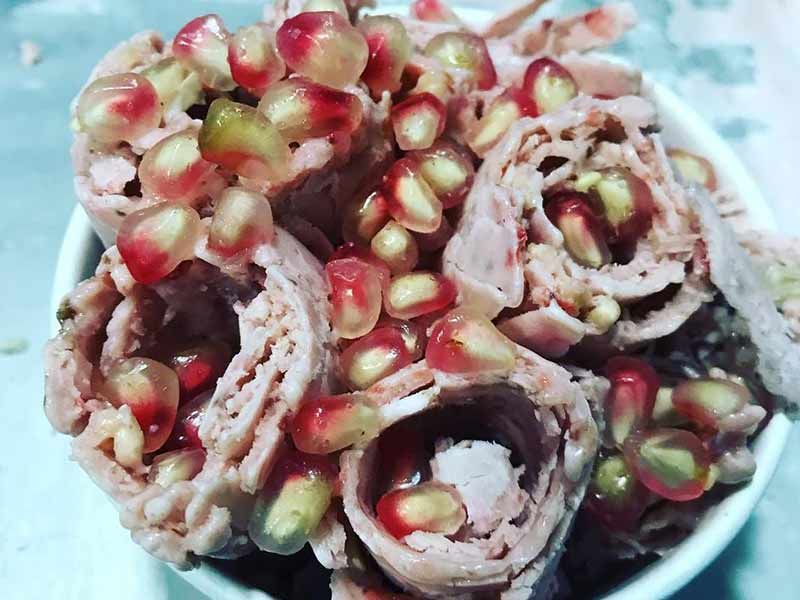 Pomegranate Ice Cream Roll