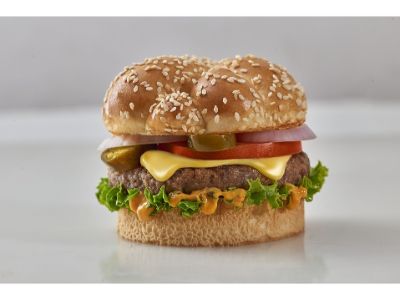 Beef Burger With Cheese Sandwich