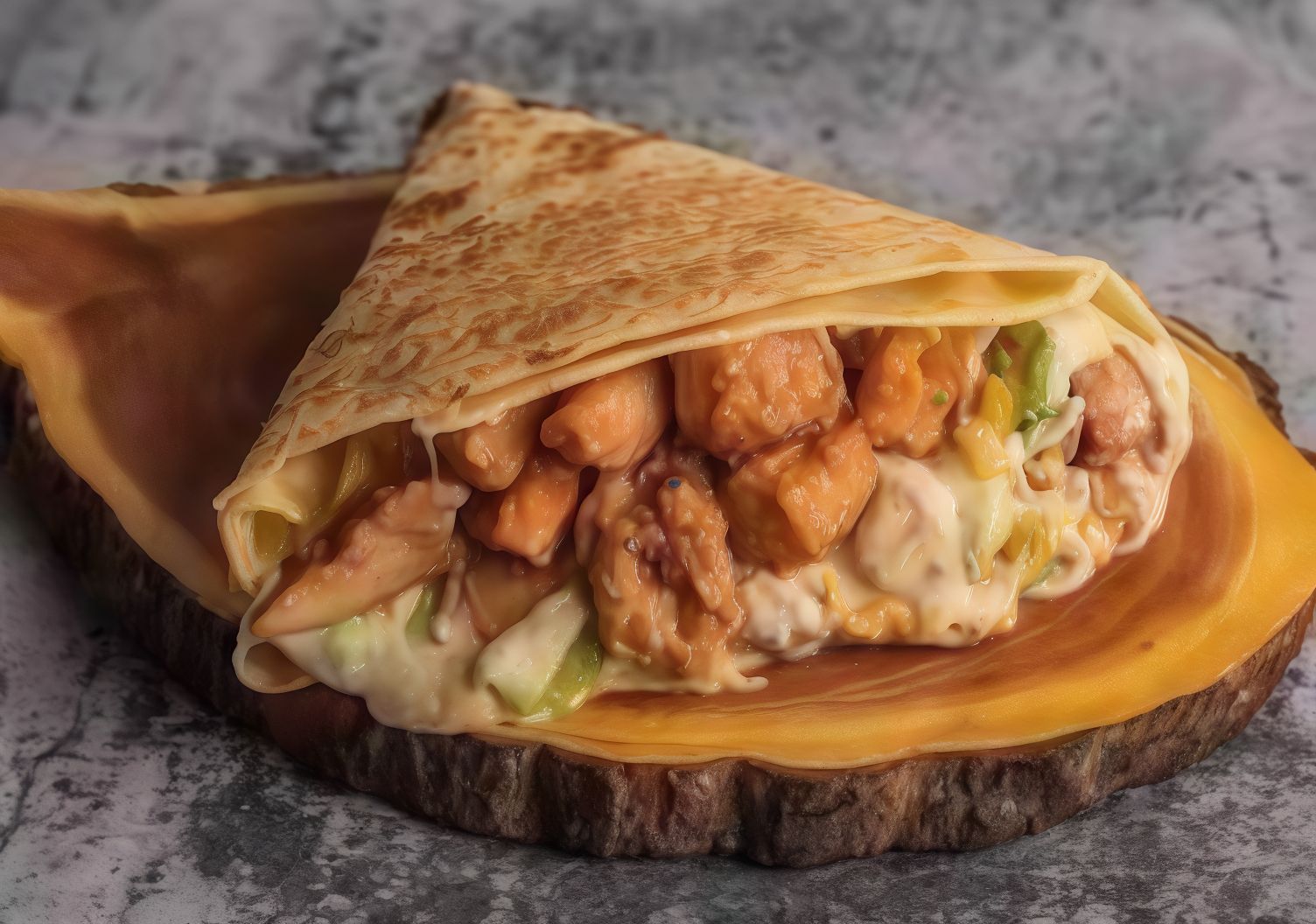 Mix Chicken Cheese Crepe