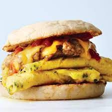 Sausage pizza omelette sandwich