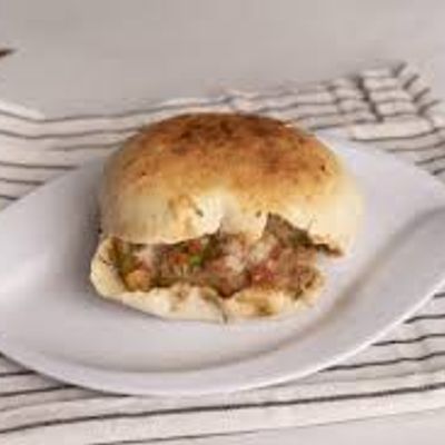 Fried egg and fava beans sandwich