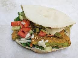 Falafel with pastrami sandwich