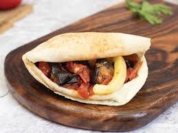 Mixed potato and eggplant sandwich