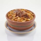 Meat casserole with onions