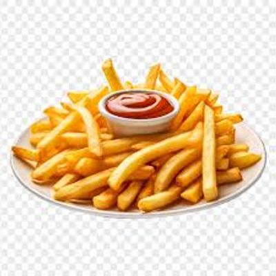 Large Fries with Ketchup Plate