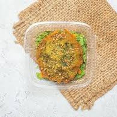 Falafel patty stuffed with Roumy cheese