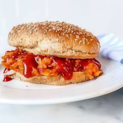 Potato Sandwich With Barbecue Sauce