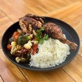Quarter chicken with basmati rice meal