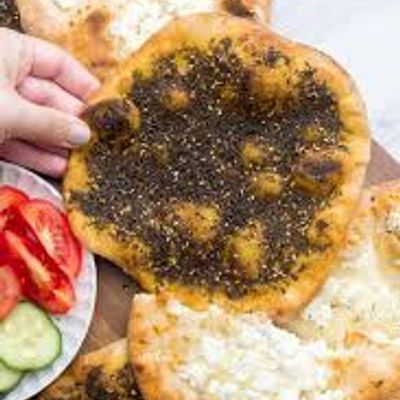 Za atar and Mozzarella Manoucheh