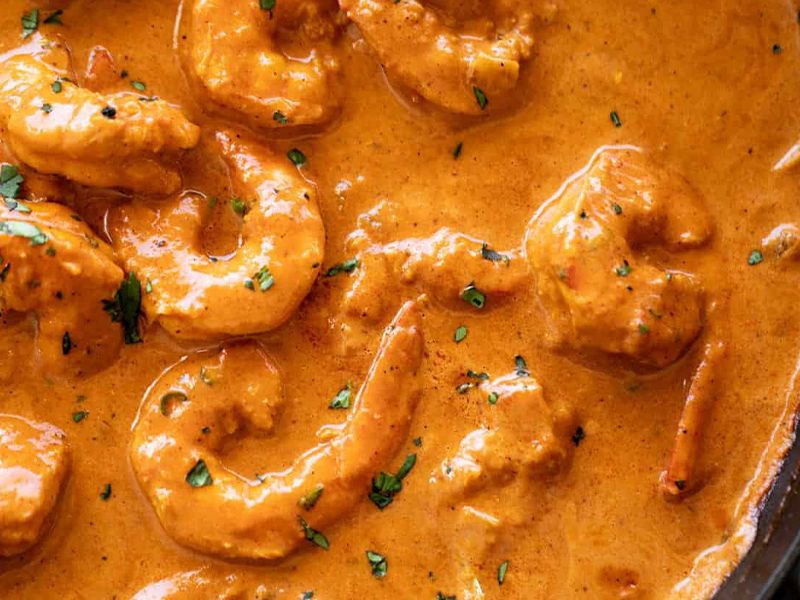 Indian Shrimp With Curry And Masala