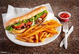 French Fries With Ketchup Sandwich