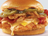 Chicken with Beef bacon and jalapeno sandwich