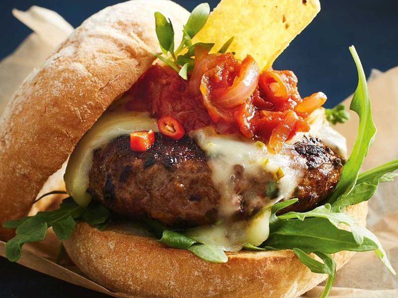 Jalapeno Stuffed Beef Burger Sandwich