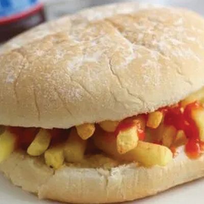 ketchup and mayonnaise Fingers potato sandwich
