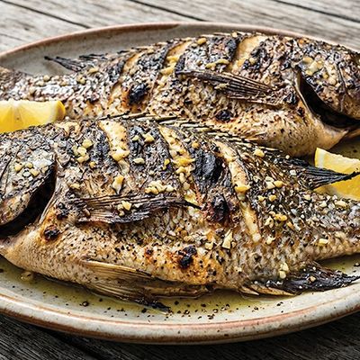 Grilled Mullet with Oil and Lemon