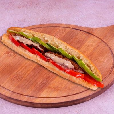 Flafel with Kiri cheese sandwich