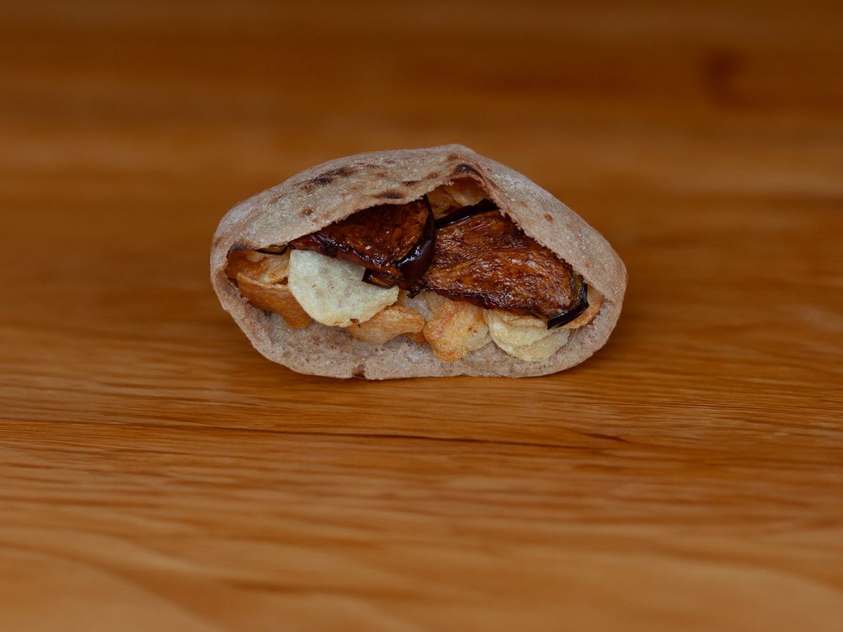 Chips Sandwich With Eggplant