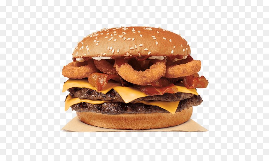Beef Burger With Onion Rings Sandwich