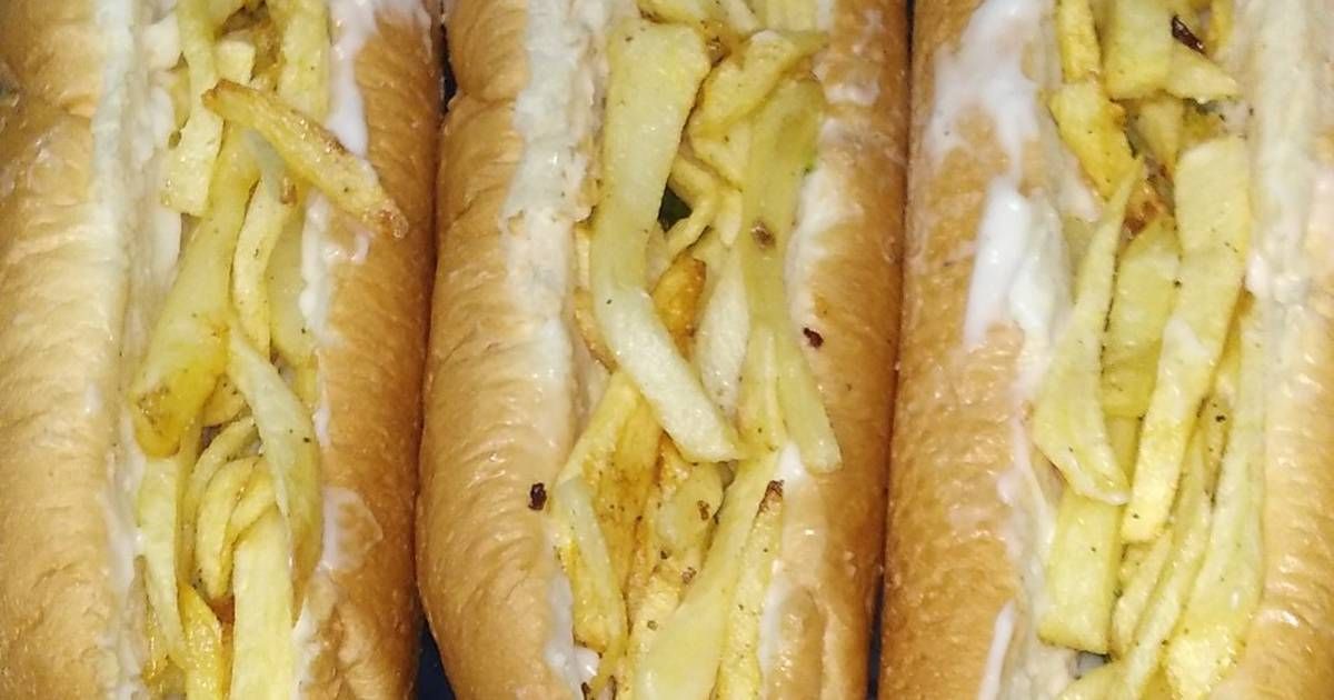 French Fries With Boiled Eggs Sandwich