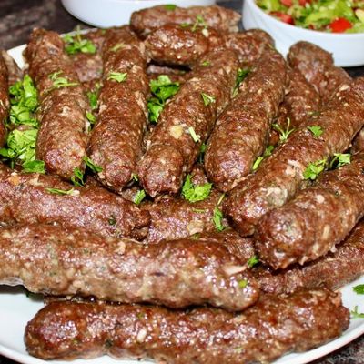 Quarter Kofta, Rice, Bread, Salads
