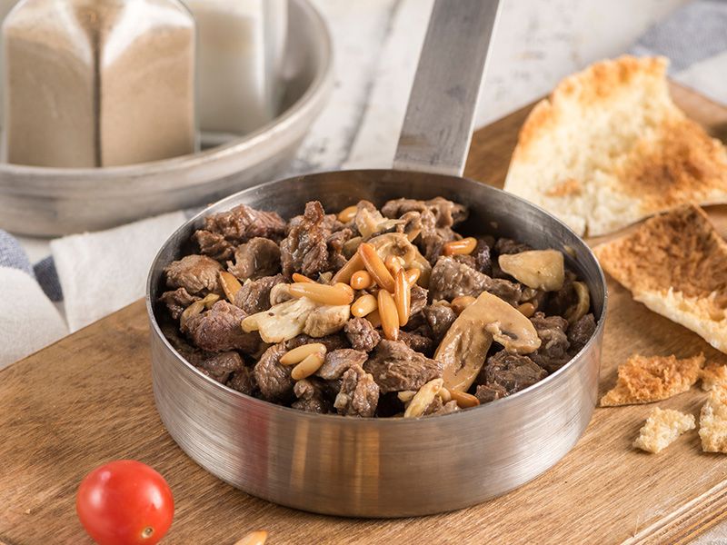 Lahmeh Ras Asfour With Mushroom And Lemon Juice