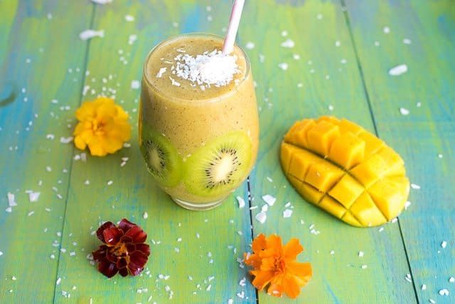 Kiwi With Mango And Coconut Juice