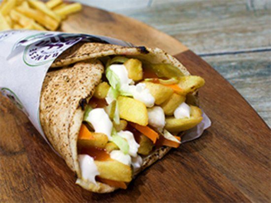 French Fries Roll Sandwich Baladi Bread