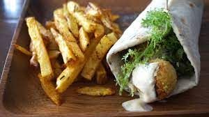 Mix Falafel With French Fries Sandwich