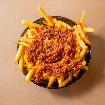 Loaded French Fries With Cheddar Cheese And Minced Meat