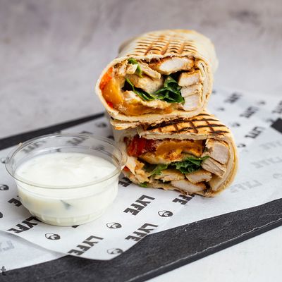 Grilled Chicken Hummus Tortilla Wrap