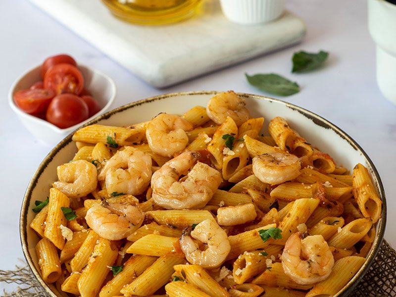 Shrimp Marinara Pasta Plate