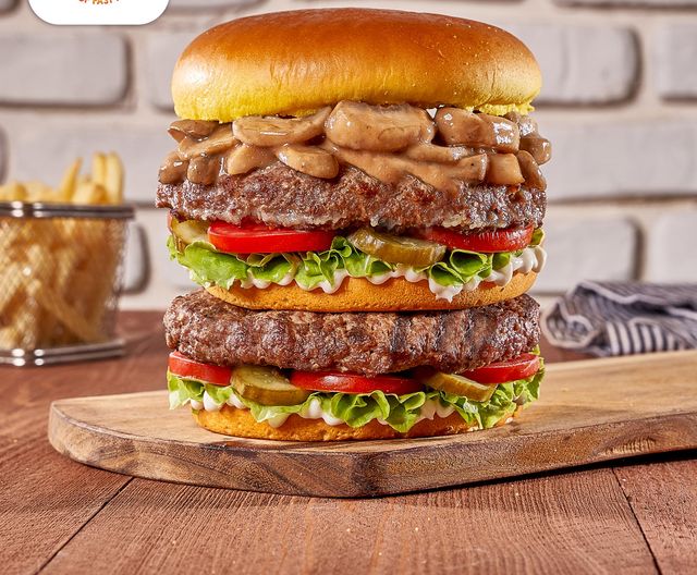 Mushroom Beef Burger Sandwich
