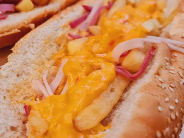Farm with cheese sandwich