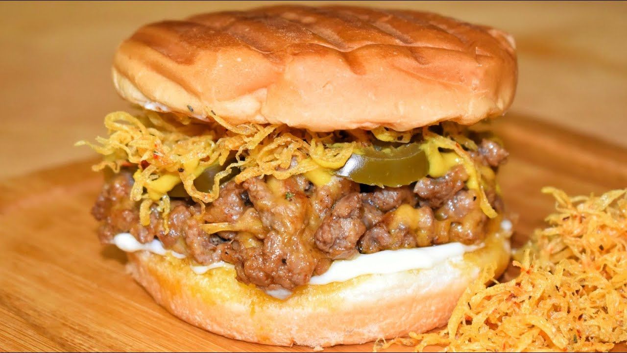 Philadelphia Beef Burger Sandwich