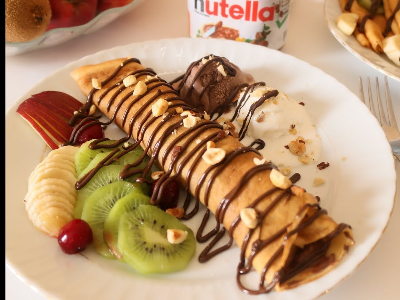 Nutella Chocolate With Fruits Pie