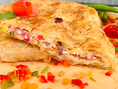Mix Cheese Pastrami Pie
