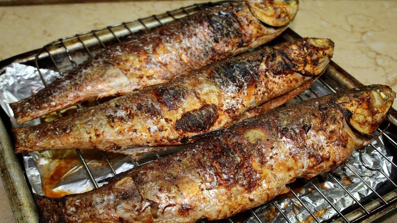 Grilled and Stuffed Mullet Fish