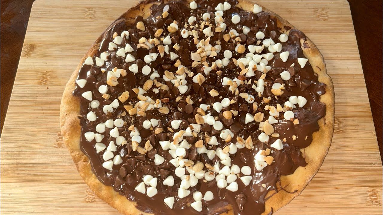 Chocolate Pizza With Nuts And Fruits