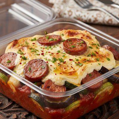 Mesakaa with sausage box