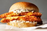 Fried seafood sandwich