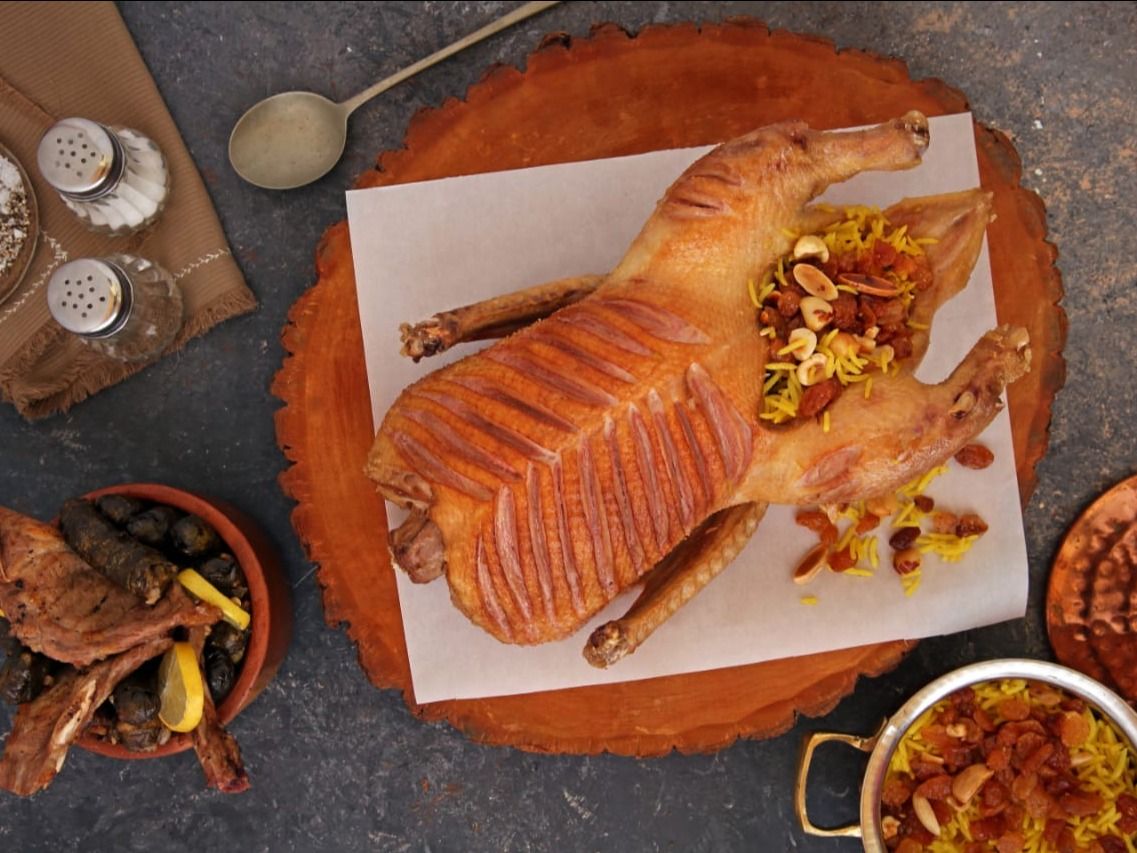 Half Duck With Mixture And Nuts