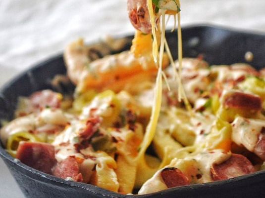 Smoked Hot Dog Mozzarella French Fries