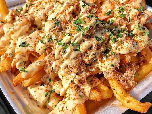 French Fries Minced Meat Mozzarella Box