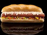 Hot dog cheese sandwich