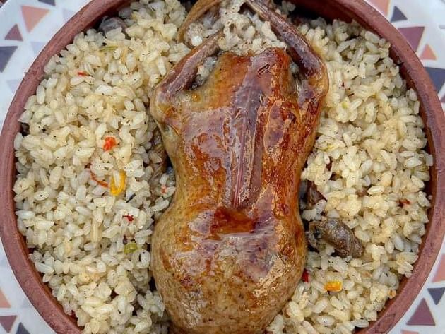 Pigeon Rice and Grits Bram
